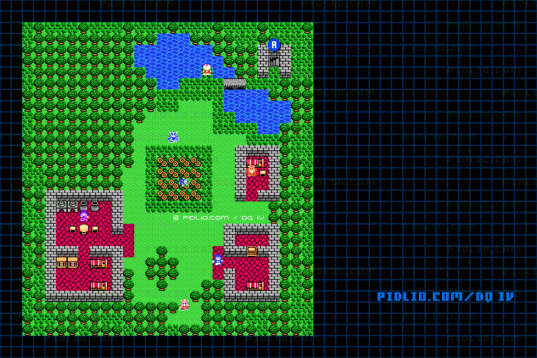 山奥の村のマップ画像 / FC版ドラゴンクエストIV攻略 ─ pidlio.com