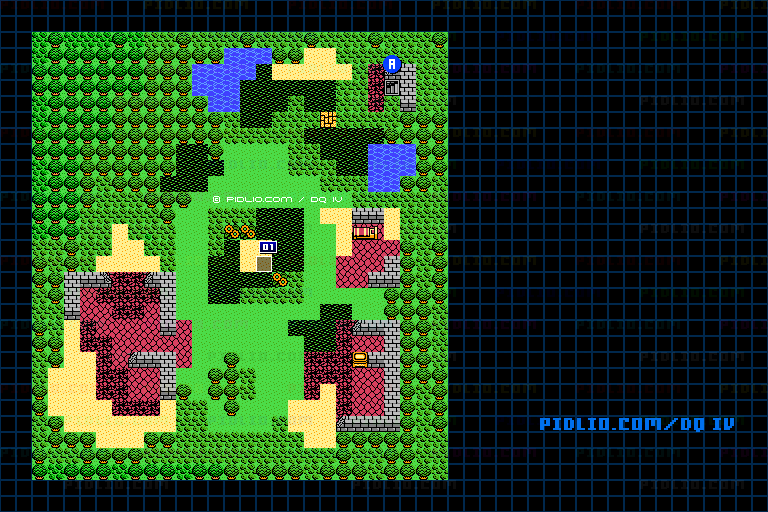 山奥の村のマップ画像 / FC版ドラゴンクエストIV攻略 ─ pidlio.com