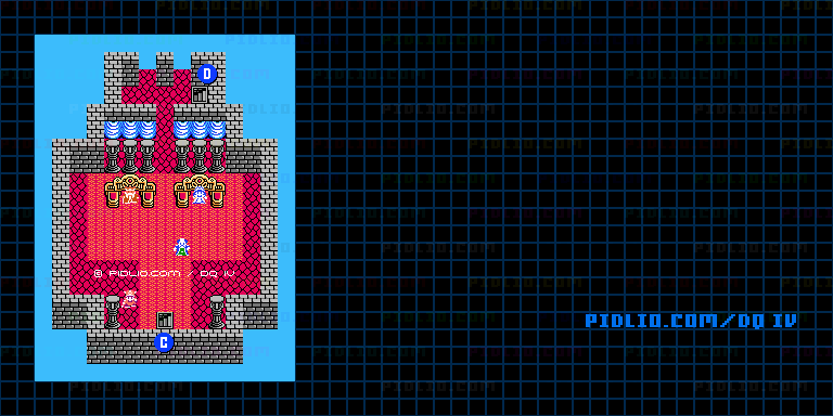 ブランカ城2Fのマップ画像 ／ FC版ドラゴンクエストIV攻略 ─ pidlio.com