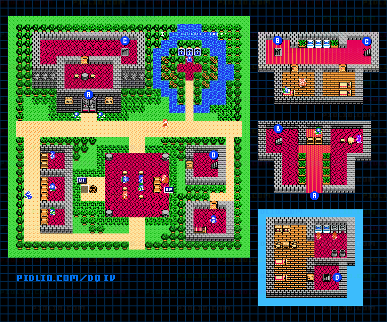 ミントスの町のマップ画像 / FC版ドラゴンクエストIV攻略 ─ pidlio.com