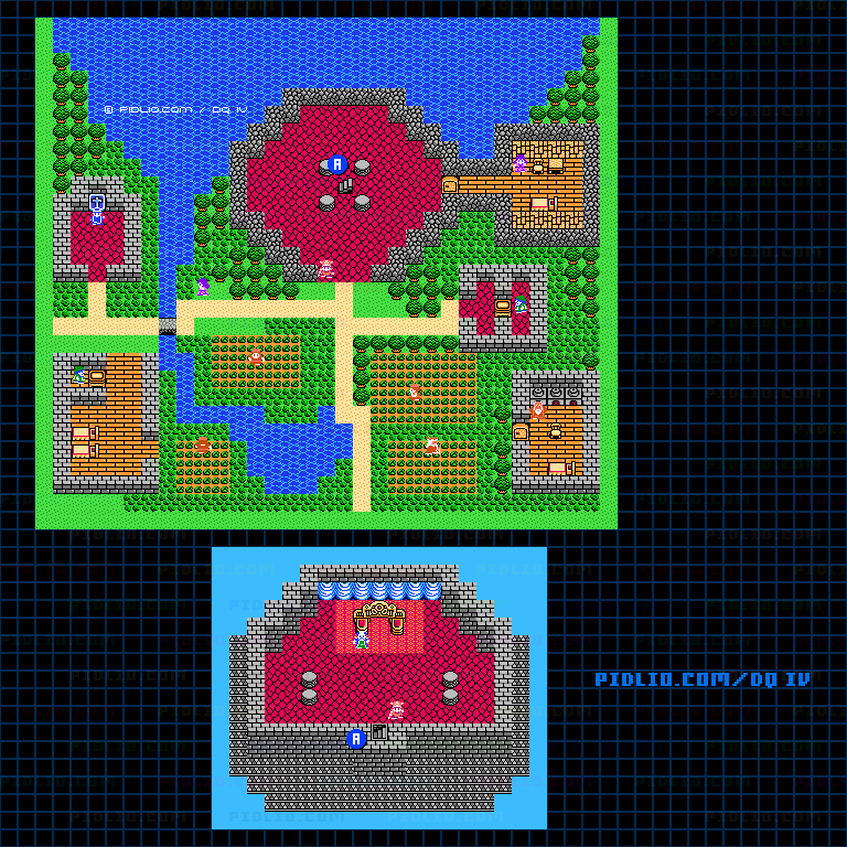 ソレッタ城のマップ画像 ／ FC版ドラゴンクエストIV攻略 ─ pidlio.com