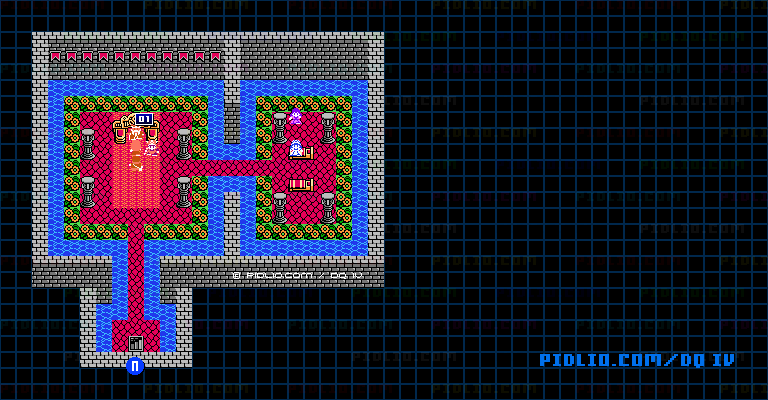 スタンシアラ城・王室のマップ画像 ／ FC版ドラゴンクエストIV攻略 ─ pidlio.com