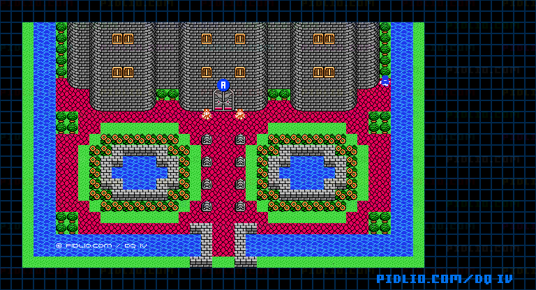 ガーデンブルグ城・外観のマップ画像 ／ FC版ドラゴンクエストIV攻略 ─ pidlio.com