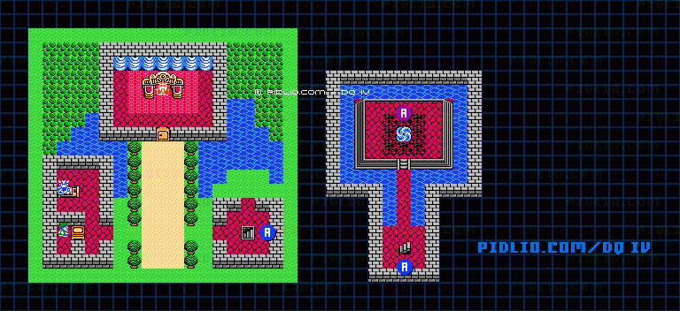 メダル王の城のマップ画像 ／ FC版ドラゴンクエストIV攻略 ─ pidlio.com