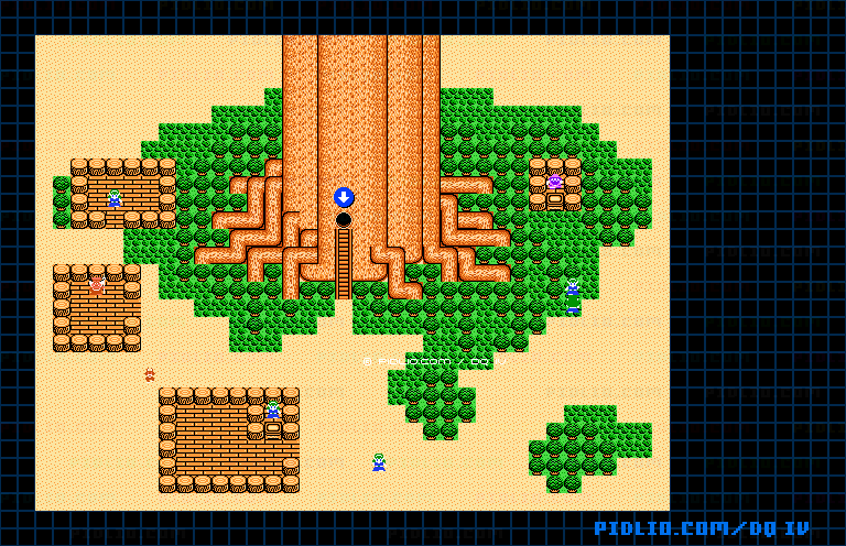 エルフの里のマップ画像 ／ FC版ドラゴンクエストIV攻略 ─ pidlio.com