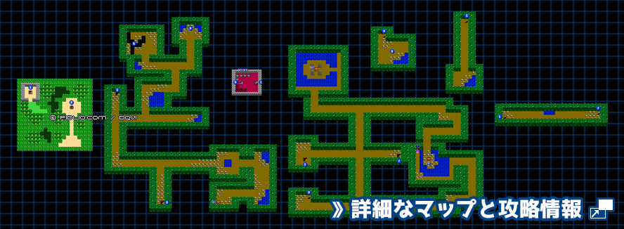 古井戸の底の簡易マップ画像 ／ FC版ドラゴンクエスト4攻略 ─ pidlio.com