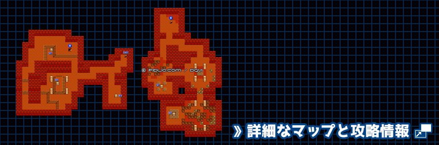 フレノール南の洞窟の簡易マップ画像 ／ FC版ドラゴンクエスト4攻略 ─ pidlio.com