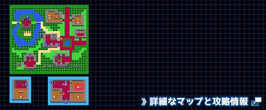 フレノールの町の簡易マップ画像 ／ FC版ドラゴンクエスト4攻略 ─ pidlio.com