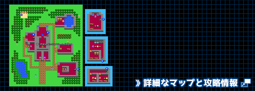 アネイルの町の簡易マップ画像 ／ FC版ドラゴンクエスト4攻略 ─ pidlio.com