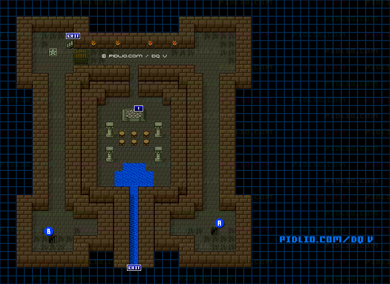 ラインハットの洞窟B1のマップ画像 ／ SFC版ドラゴンクエストV攻略 ─ pidlio.com