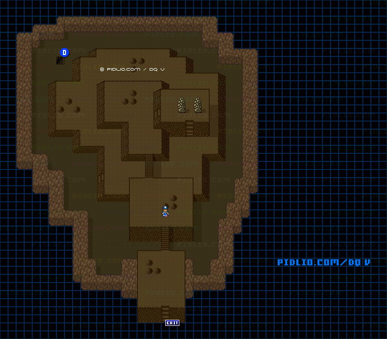 チゾットの山道2Fのマップ画像 ／ SFC版ドラゴンクエストV攻略 ─ pidlio.com