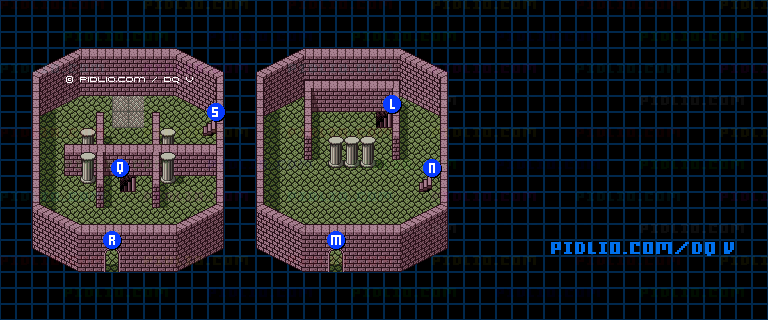 デモンズタワー5Fのマップ画像 ／ SFC版ドラゴンクエストV攻略 ─ pidlio.com