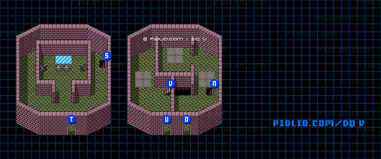 デモンズタワー6Fのマップ画像 ／ SFC版ドラゴンクエストV攻略 ─ pidlio.com