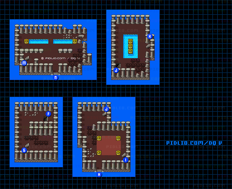 天空への塔・塔内中層のマップ画像 ／ SFC版ドラゴンクエストV攻略 ─ pidlio.com