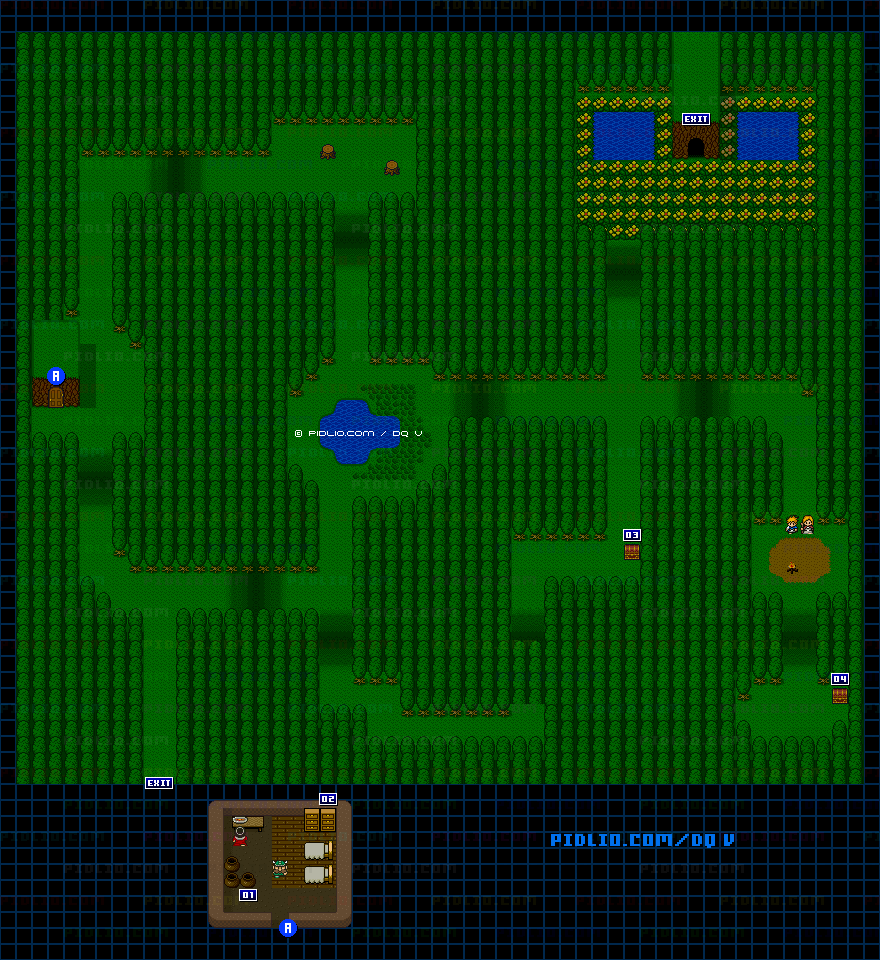 迷いの森のマップ画像 ／ SFC版ドラゴンクエストV攻略 ─ pidlio.com