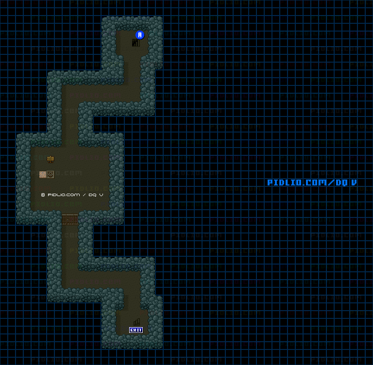 封印の洞窟B1のマップ画像 ／ SFC版ドラゴンクエストV攻略 ─ pidlio.com