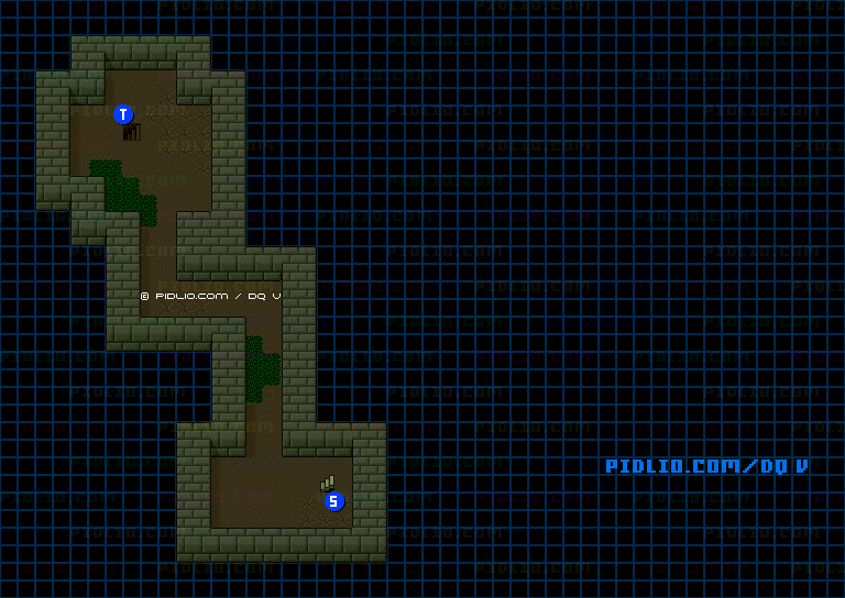 ボブルの塔B1のマップ画像 ／ SFC版ドラゴンクエストV攻略 ─ pidlio.com