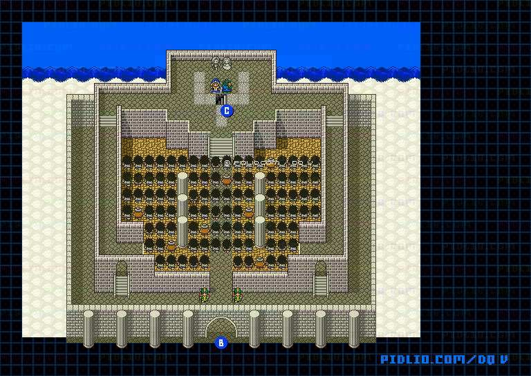 大神殿・神殿内のマップ画像 ／ SFC版ドラゴンクエストV攻略 ─ pidlio.com