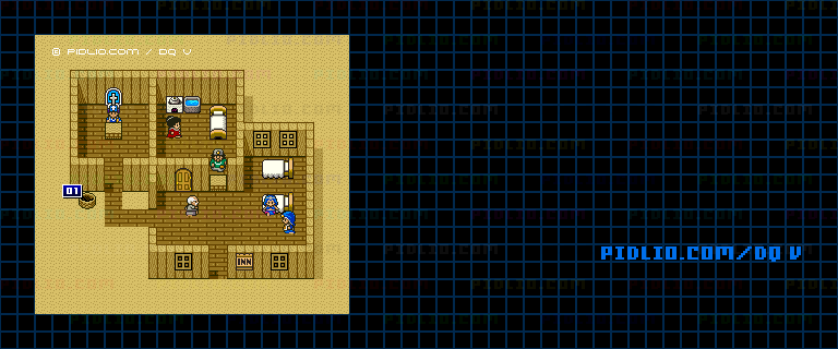 うわさのほこら（青年時代前半）のマップ画像 ／ SFC版ドラゴンクエストV攻略 ─ pidlio.com