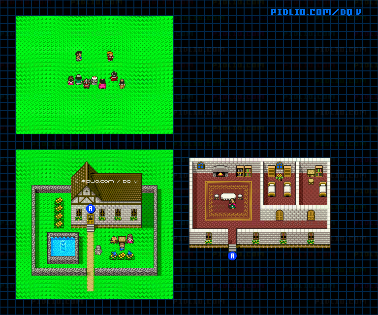 ジージョの家（青年時代前半）のマップ画像 ／ SFC版ドラゴンクエストV攻略 ─ pidlio.com