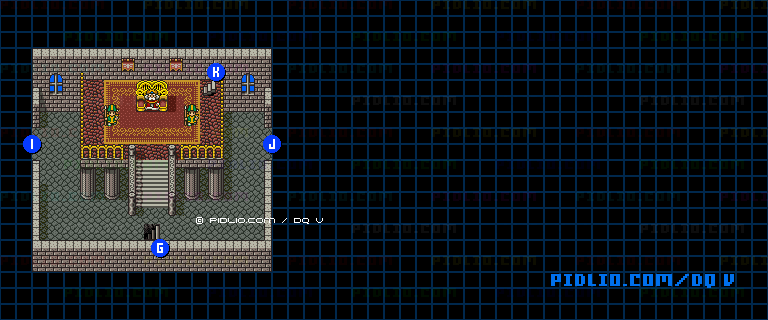 ラインハット城（幼年時代）城内3Fのマップ画像 ／ SFC版ドラゴンクエストV攻略 ─ pidlio.com