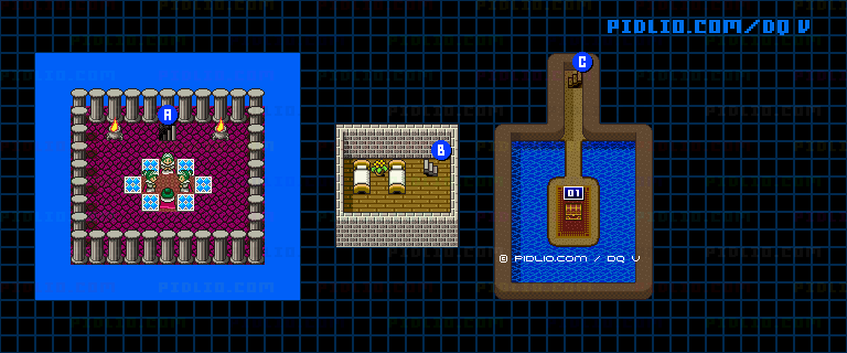 エルヘブンの町・屋内のマップ画像 / SFC版ドラゴンクエストV攻略 ─ pidlio.com