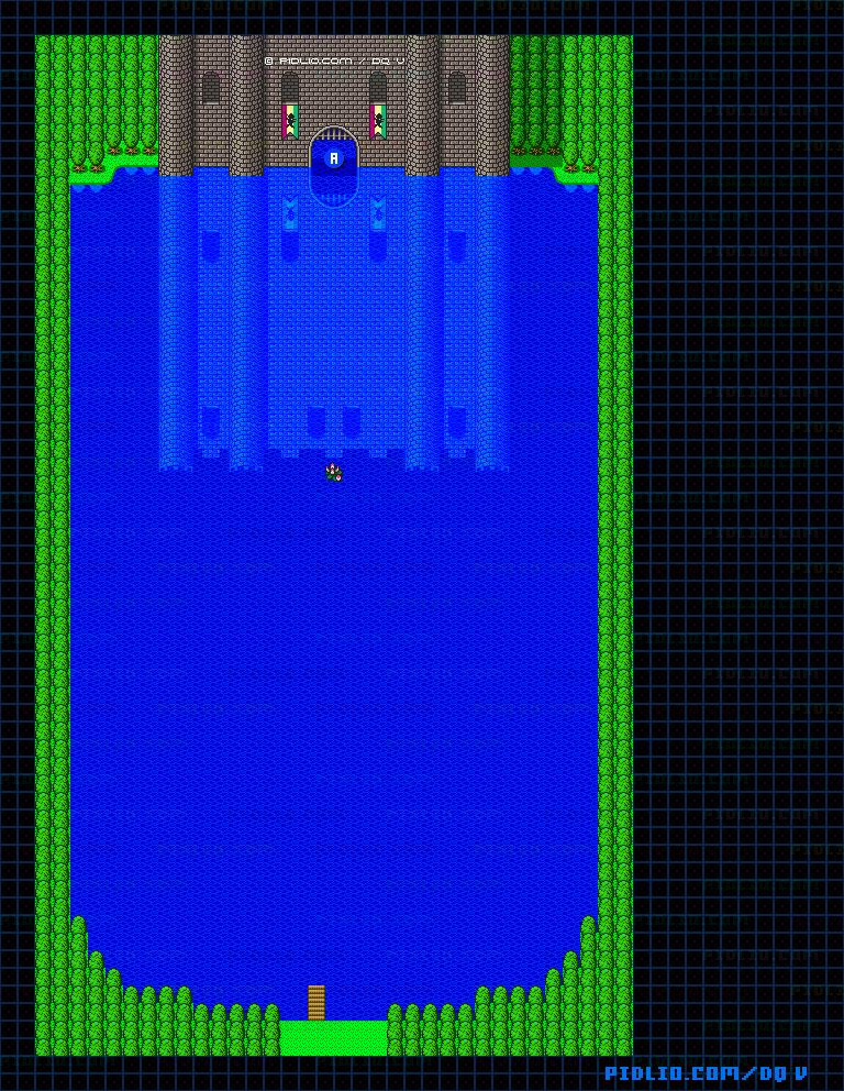 妖精の城・霧が晴れた湖のマップ画像 / SFC版ドラゴンクエストV攻略 ─ pidlio.com