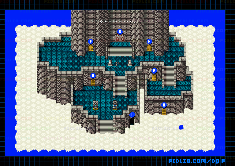 天空城・外観のマップ画像 ／ SFC版ドラゴンクエストV攻略 ─ pidlio.com