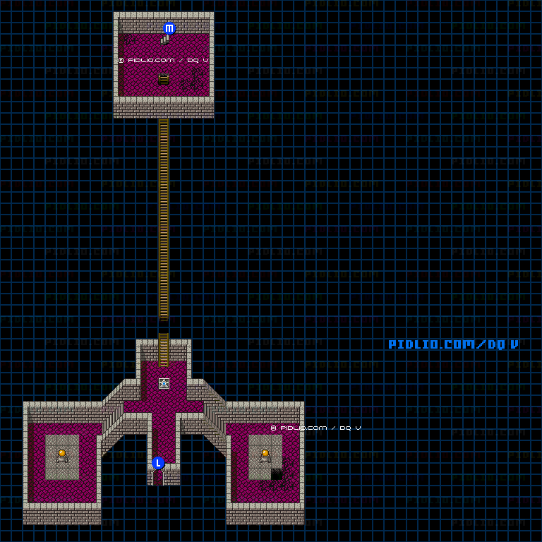 天空城・動力室のマップ画像 ／ SFC版ドラゴンクエストV攻略 ─ pidlio.com