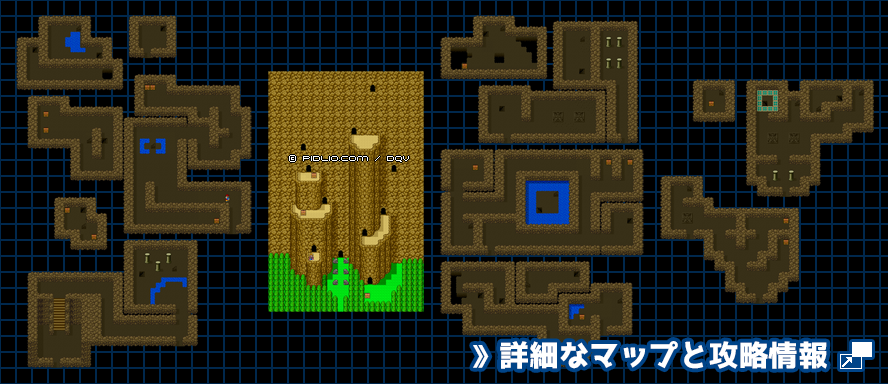 グランバニア山の洞窟の簡易マップ画像 / SFC版ドラゴンクエスト5攻略 ─ pidlio.com