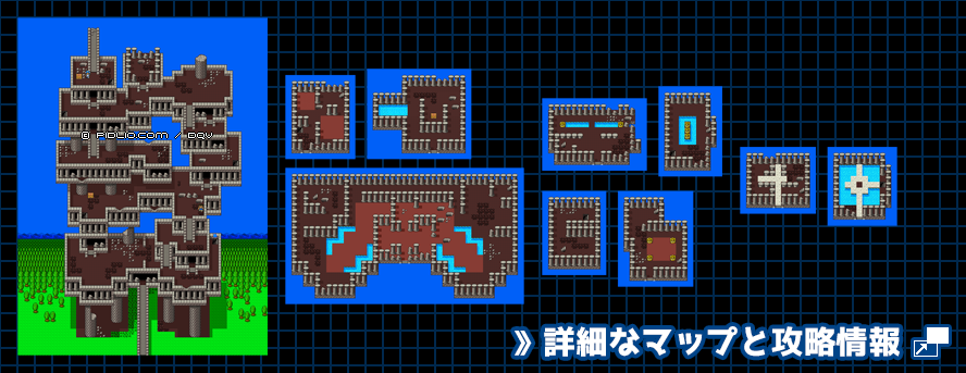 天空への塔の簡易マップ画像 / SFC版ドラゴンクエスト5攻略 ─ pidlio.com