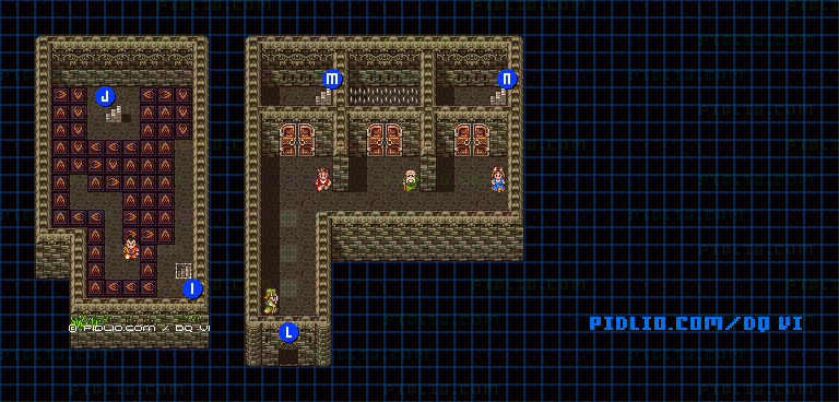 【夢の世界】試練の塔・塔内4階のマップ画像 ／ SFC版ドラゴンクエスト6攻略 ─ pidlio.com