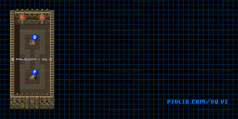 【夢の世界】試練の塔・塔内6階のマップ画像 ／ SFC版ドラゴンクエスト6攻略 ─ pidlio.com