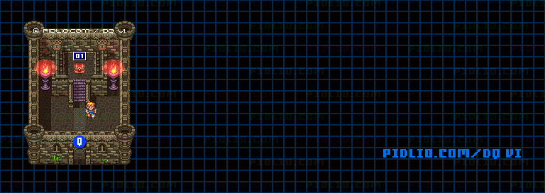 【夢の世界】試練の塔・塔内7階のマップ画像 ／ SFC版ドラゴンクエスト6攻略 ─ pidlio.com
