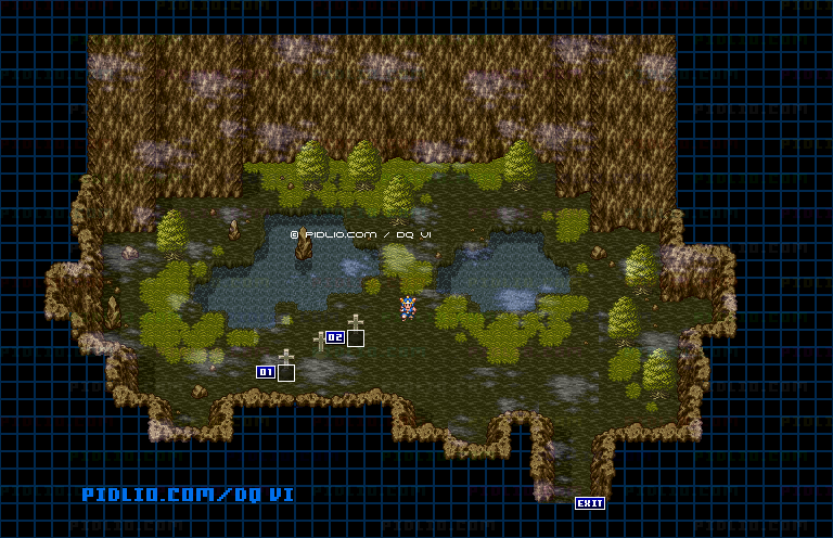 【夢の世界】クリアベール東の洞窟のマップ画像 ／ SFC版ドラゴンクエスト6攻略 ─ pidlio.com