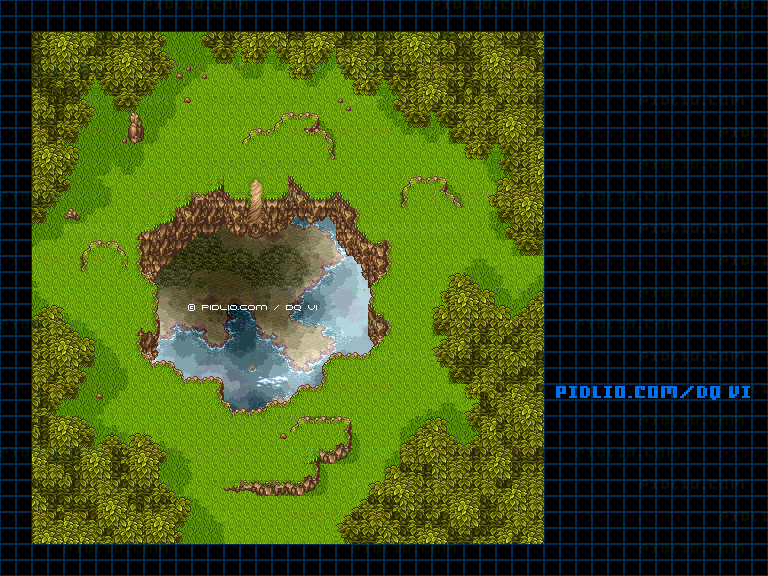 【夢の世界】ダーマ神殿の大地の大穴のマップ画像 ／ SFC版ドラゴンクエスト6攻略 ─ pidlio.com