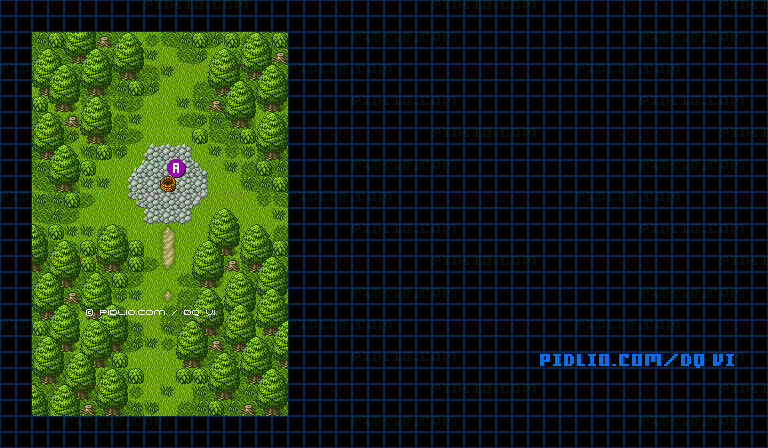 【夢の世界】シエーナ北西の森のマップ画像 ／ SFC版ドラゴンクエスト6攻略 ─ pidlio.com