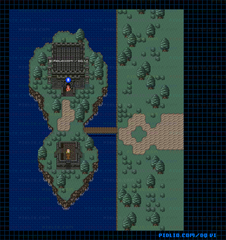 【夢の世界】ひょうたん島・帰り・船外のマップ画像 / SFC版ドラゴンクエスト6攻略 ─ pidlio.com