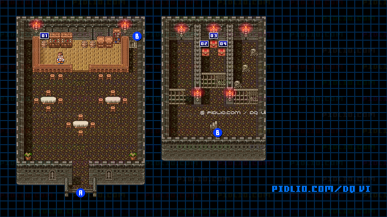 【夢の世界】ひょうたん島・入手後・船内のマップ画像 / SFC版ドラゴンクエスト6攻略 ─ pidlio.com