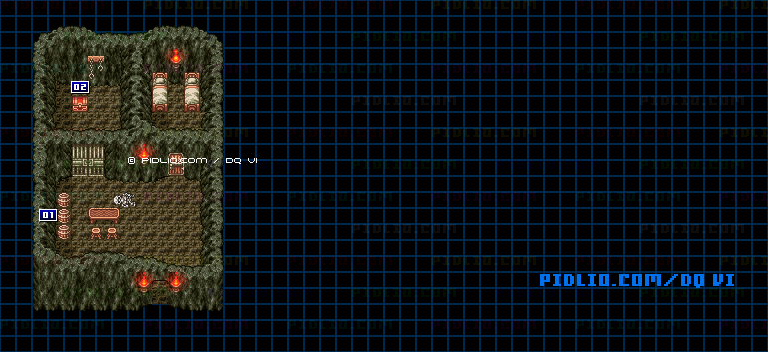 【夢の世界】南の孤島のほこらのマップ画像 ／ SFC版ドラゴンクエスト6攻略 ─ pidlio.com