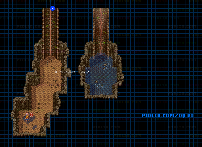 【夢の世界】カルカドの町・井戸のマップ画像 / SFC版ドラゴンクエスト6攻略 ─ pidlio.com