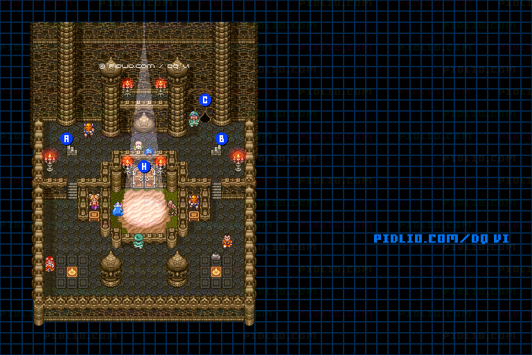 【夢の世界】スライム格闘場・地下1階のマップ画像 / SFC版ドラゴンクエスト6攻略 ─ pidlio.com