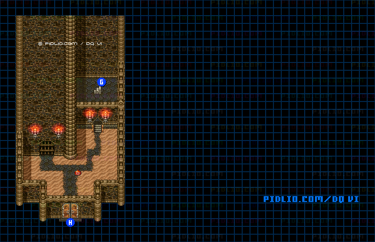 【夢の世界】スライム格闘場・地下2階スライム専用エリアのマップ画像 / SFC版ドラゴンクエスト6攻略 ─ pidlio.com