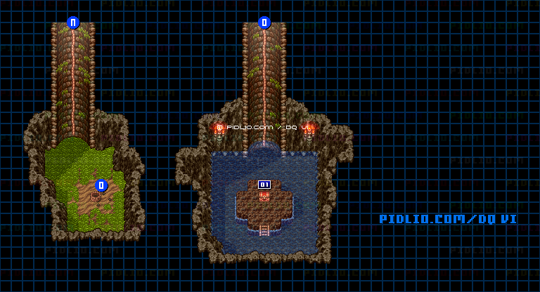 【夢の世界】カルベローナの町・井戸のマップ画像 / SFC版ドラゴンクエスト6攻略 ─ pidlio.com