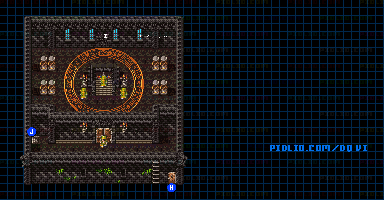 【夢の世界】グレイス城・城内5階のマップ画像 / SFC版ドラゴンクエスト6攻略 ─ pidlio.com