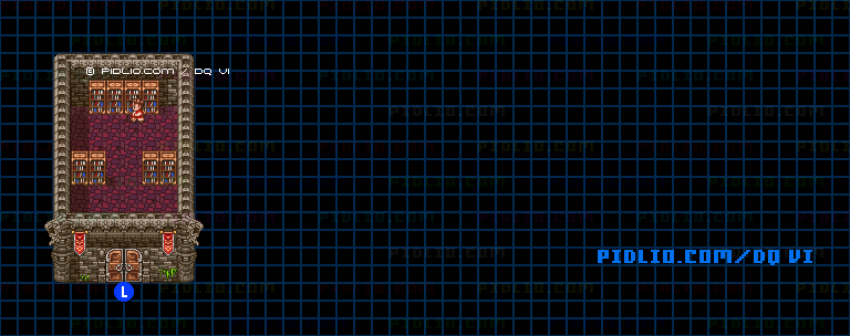 【夢の世界】グレイス城・城内6階のマップ画像 / SFC版ドラゴンクエスト6攻略 ─ pidlio.com