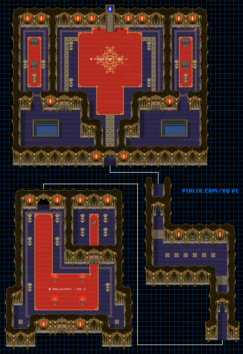 【オープニング】ムドーの城のマップ画像 ／ SFC版ドラゴンクエスト6攻略 ─ pidlio.com