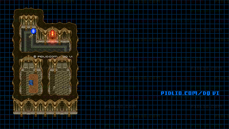 【現実の世界】ムドーの城・地下1階のマップ画像 ／ SFC版ドラゴンクエスト6攻略 ─ pidlio.com