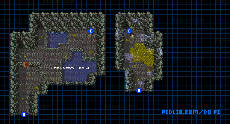 【現実の世界】モンストル北の山・4階のマップ画像 ／ SFC版ドラゴンクエスト6攻略 ─ pidlio.com