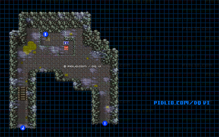 【現実の世界】モンストル北の山・5階のマップ画像 ／ SFC版ドラゴンクエスト6攻略 ─ pidlio.com